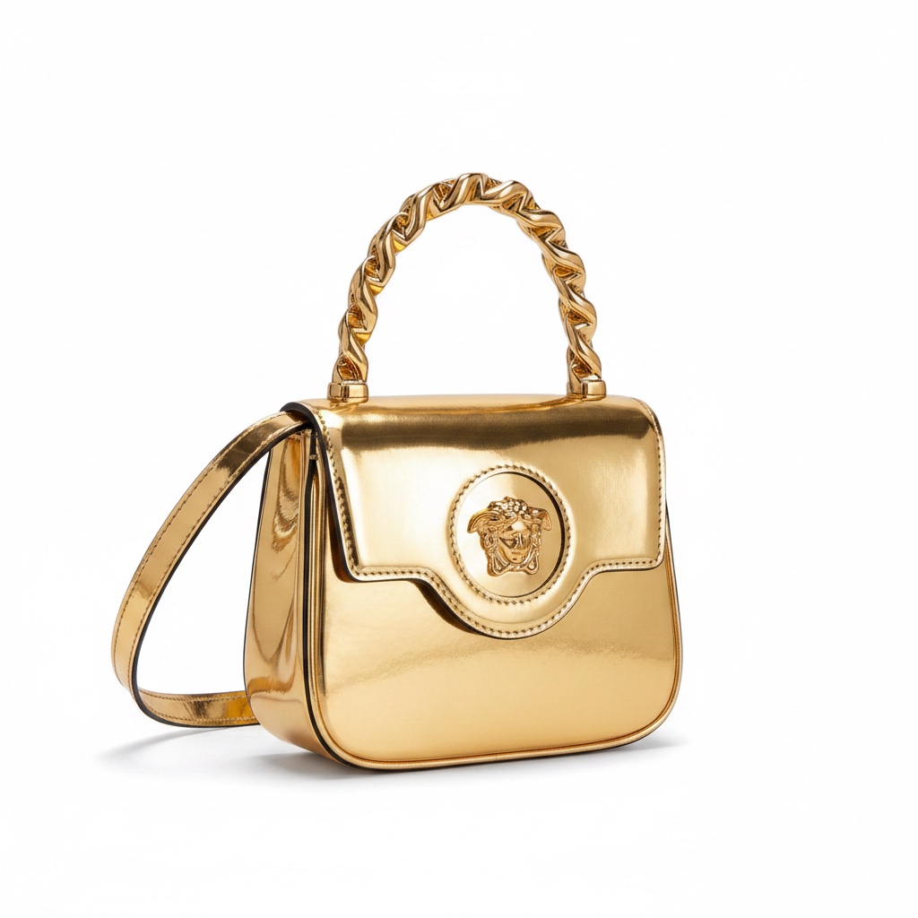 Versace La Medusa metallic mini bag in gold